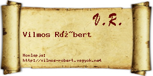 Vilmos Róbert névjegykártya